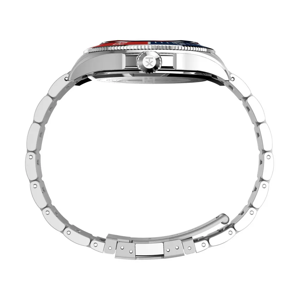 Timex Men's Coast Quartz Analogue Watch in Silver/Black, additional product view 3