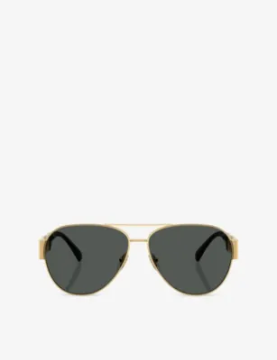 VERSACE VE2289 Pilot-Frame Metal Sunglasses