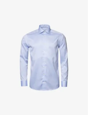 ETON Cutaway-Collar Single-Cuff Contemporary-Fit Cotton-Twill Shirt - LIGHT BLUE detail 3