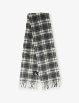 BARBOUR Tartan Fringed Wool Scarf