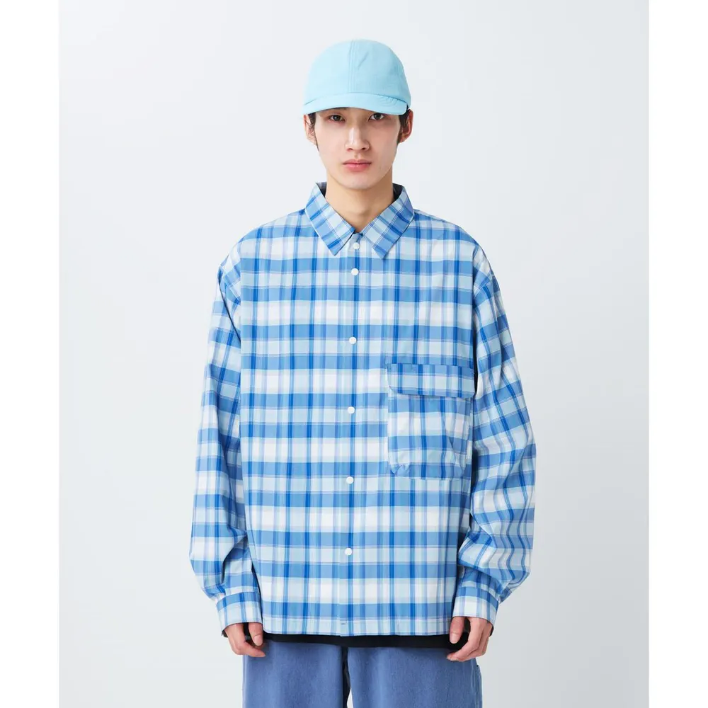 Snow Peak Men's Fade Check Wind Resistant Overshirt