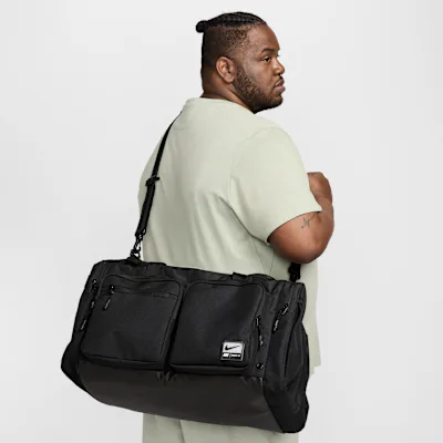 Nike Utility Power 2.0 Duffel Bag (Medium, 51L) - Black/Black/White