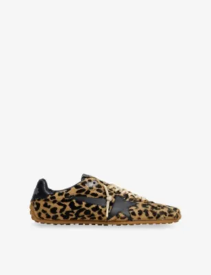 GOLDEN GOOSE Marathon Speed 90179 Pony Hair-Leather Trainers - EUR 44 / 10 UK MEN in BLK/BROWN – Mens | Trainers | Lace up trainers