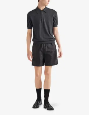 PRADA Triangle-Logo Re-Nylon Swim Trunks - BLACK in BLACK, additional product view 3
