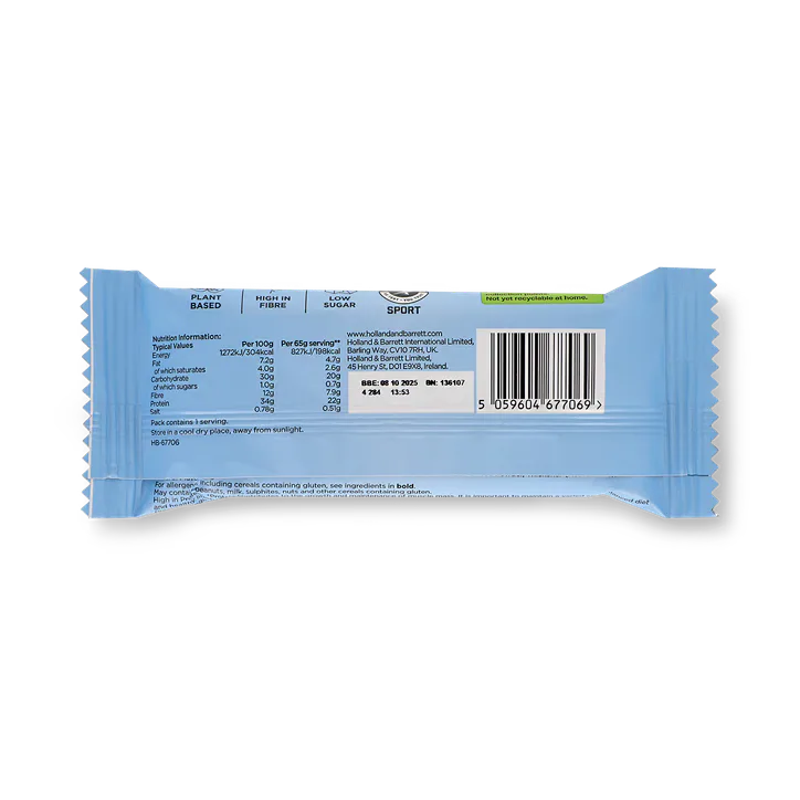 Precision Engineered Plant Protein Bar Dark Chocolate Seasalt 12 x 65g detail 3