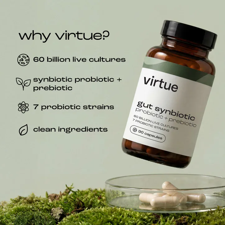 Virtue Gut Synbiotic Probiotic + Prebiotic 30 Capsules detail 3