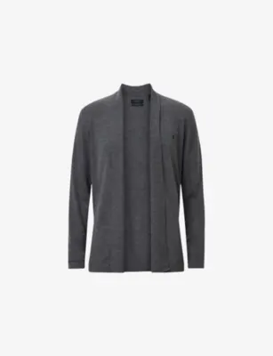 ALLSAINTS Mode Ramskull-embroidered merino-wool cardigan - MONUMENT GREY detail 2