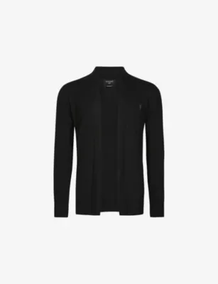 ALLSAINTS Mode Ramskull-embroidered merino-wool cardigan - MONUMENT GREY