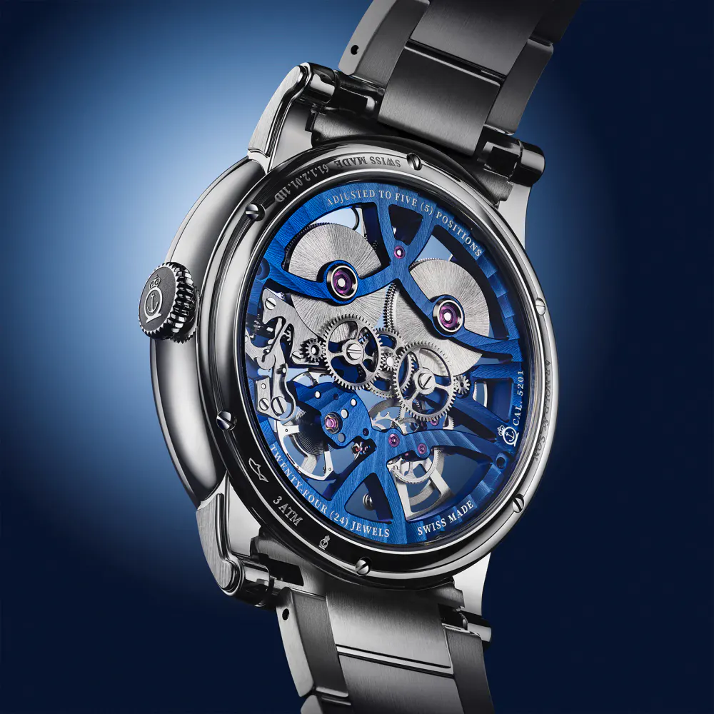 Arnold And Son Nebula 41.5mm Steel Mens Watch Blue in Blue, additional product view 2