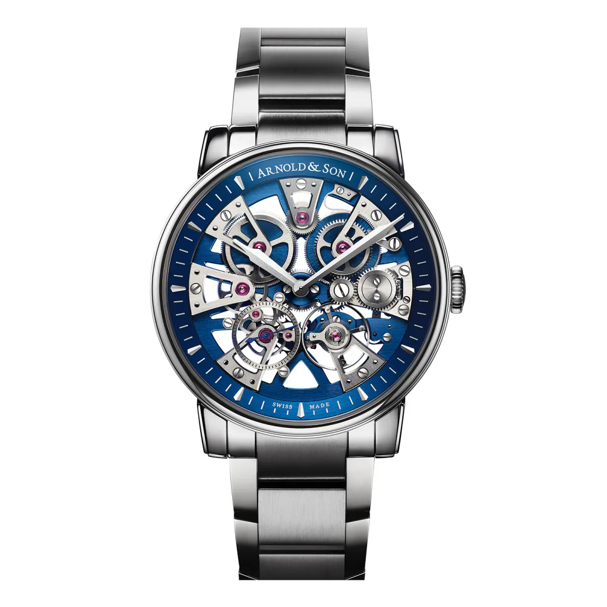 Arnold And Son Nebula 41.5mm Steel Mens Watch Blue