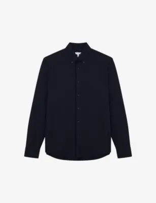REISS Greenwich slim-fit long-sleeve cotton shirt - SOFT BLUE