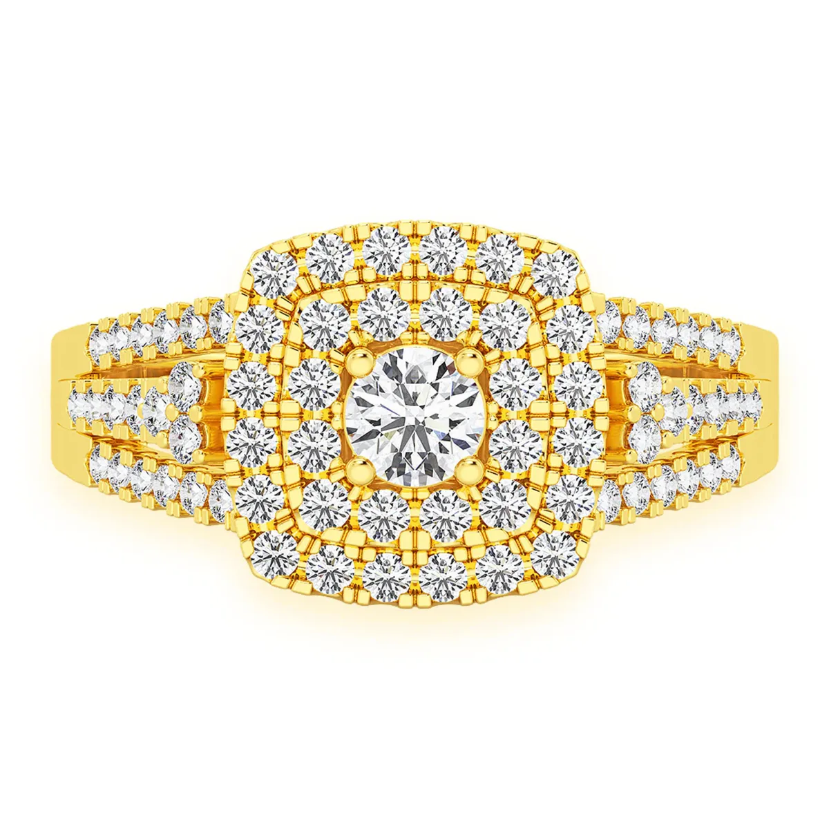 For Him Princess Cut Double Halo Ring in Rose Gold / Lab Grown Diamond – Ring