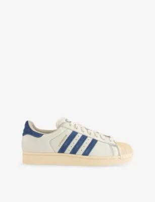 ADIDAS Superstar II Leather Trainers - 10.5 in OFF WHITE VICTORY BLUE W – Mens | Trainers | Lace up trainers