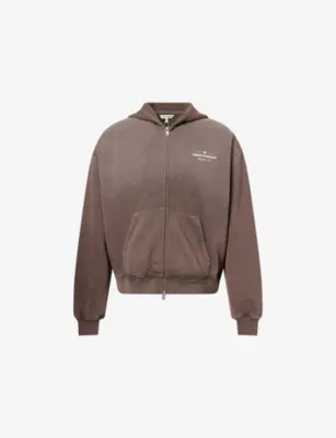 THE COUTURE CLUB Spray-Wash Zip-Up Cotton Hoody