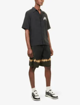 AMIRI MA Patch Tie-Dye Knitted Virgin-Wool Shorts detail 2