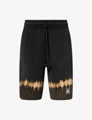 AMIRI MA Patch Tie-Dye Knitted Virgin-Wool Shorts