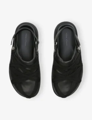 RICK OWENS Megalace Leather Mules - EUR 44 / 10 UK MEN in BLACK, additional product view 2
