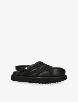 RICK OWENS Megalace Leather Mules - EUR 44 / 10 UK MEN in BLACK, additional product view 3