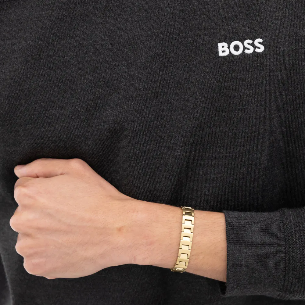 Boss Gents BOSS Candor Yellow Gold Coloured Bracelet detail 2