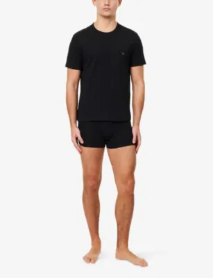EMPORIO ARMANI Logo-Print Pack Of Two Cotton-Jersey T-Shirts detail 2
