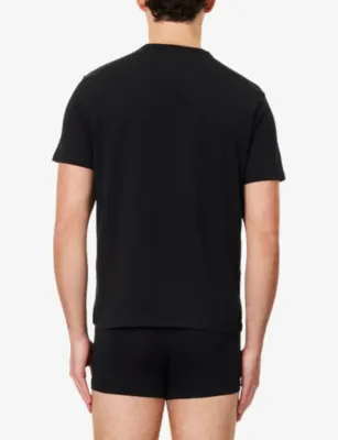 EMPORIO ARMANI Logo-Print Pack Of Two Cotton-Jersey T-Shirts detail 3