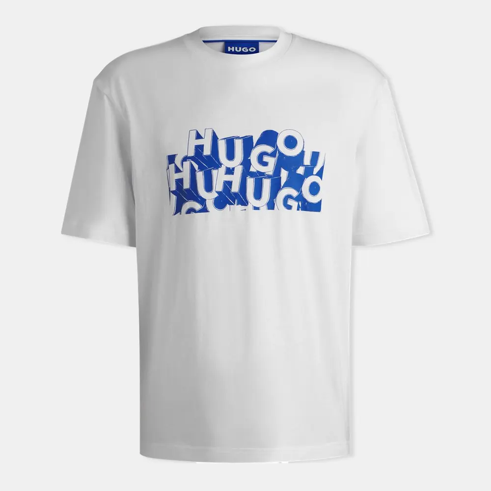 Hugo Men's Nafralo 01 Blue Cotton T-Shirt