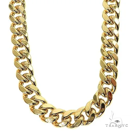 JALGAS - MELANO CREATION Miami Cuban Chain Hollow 14K Yellow Gold 24 Inches 9mm 65168 in Yellow / 24 Inches – Chain