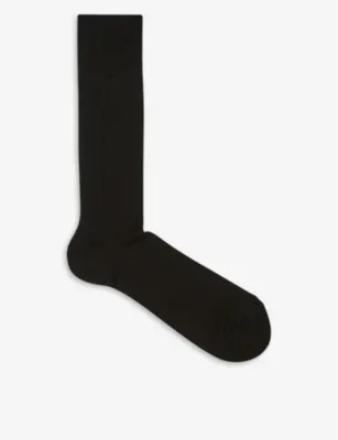 REISS Fela ribbed stretch-cotton socks - AIRFORCE BLUE - EUR 45 / 11 UK MEN detail 3