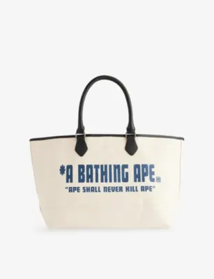 A BATHING APE Logo-Print Canvas Tote Bag
