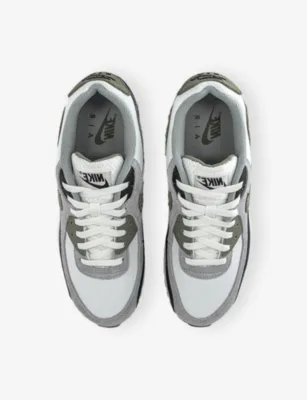 For Him Air Max 90 Suede and Mesh Trainers - 7.5 in SUMMIT WHITE SILVER SAGE, additional product view 2