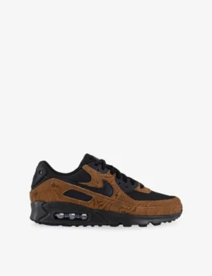 For Him Air Max 90 Suede and Mesh Trainers - 7.5 in LT BRITISH TAN BLACK VEL – Mens | Trainers | Lace up trainers
