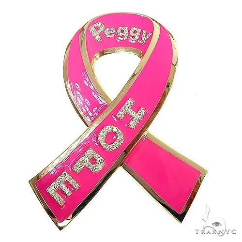 RINA - For Him CUSTOM Custom Made 14K Gold Hope Breast Ribbon Pendant 66487 in Rose Gold – Pendant