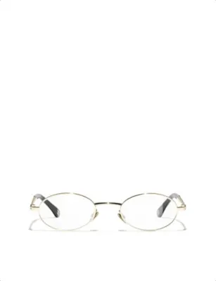 CHANEL CH2228H Oval-Frame Metal Optical Glasses