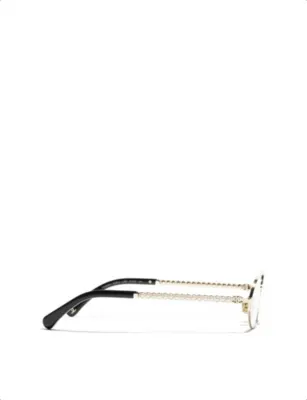 CHANEL CH2228H Oval-Frame Metal Optical Glasses detail 2