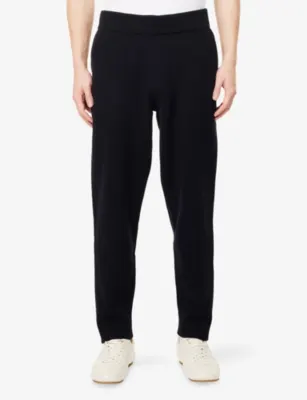 DUNHILL Drawstring Regular-Fit Cotton And Cashmere Trousers detail 3