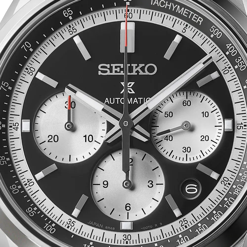 Seiko Prospex Speedtimer 42mm Mens Watch Black detail 2