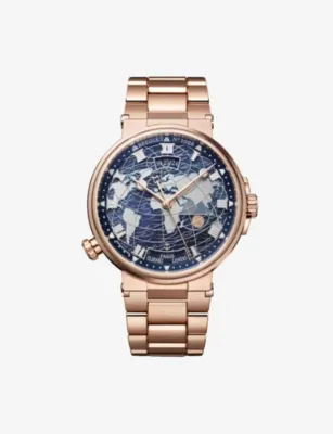 BREGUET Marine Hora Mundi 5557 18ct Rose-Gold Automatic Watch 43.9 mm in ROSE GOLD – Jewellery & Watches | Mens luxury watches