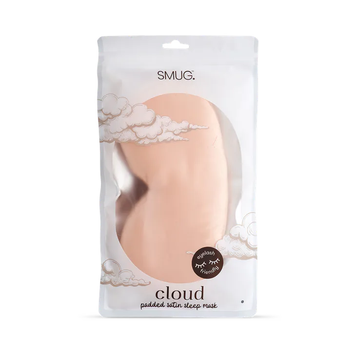 Smug Cloud Padded Satin Sleep Mask Caramel detail 3