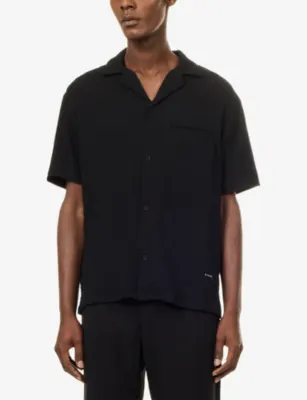 BELIER Hassan Seersucker Shirt in BLACK, additional product view 3