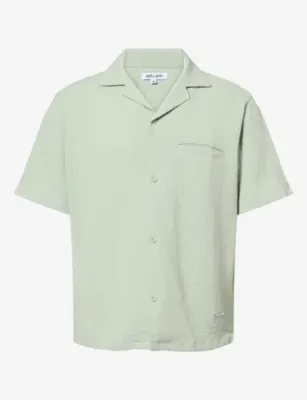BELIER Hassan Seersucker Shirt in SAGE – Mens | Shirts | Casual Shirts | Short-sleeved