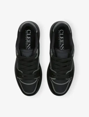 CLEENS Layup Leather and Suede Trainers - EUR 40 / 6 UK MEN in BLACK, additional product view 2