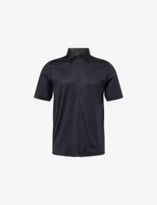 EMPORIO ARMANI Slim-Fit Short-Sleeve Cotton-Blend Shirt