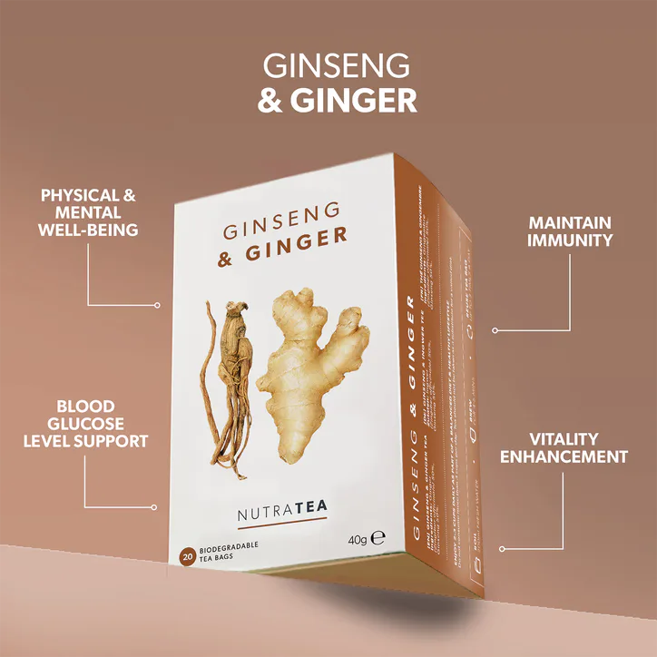 NutraTea Ginseng & Ginger Herbal Tea - 20 Tea Bags, additional product view 2
