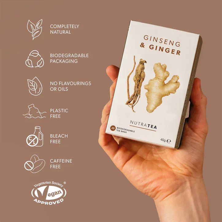 NutraTea Ginseng & Ginger Herbal Tea - 20 Tea Bags, additional product view 3