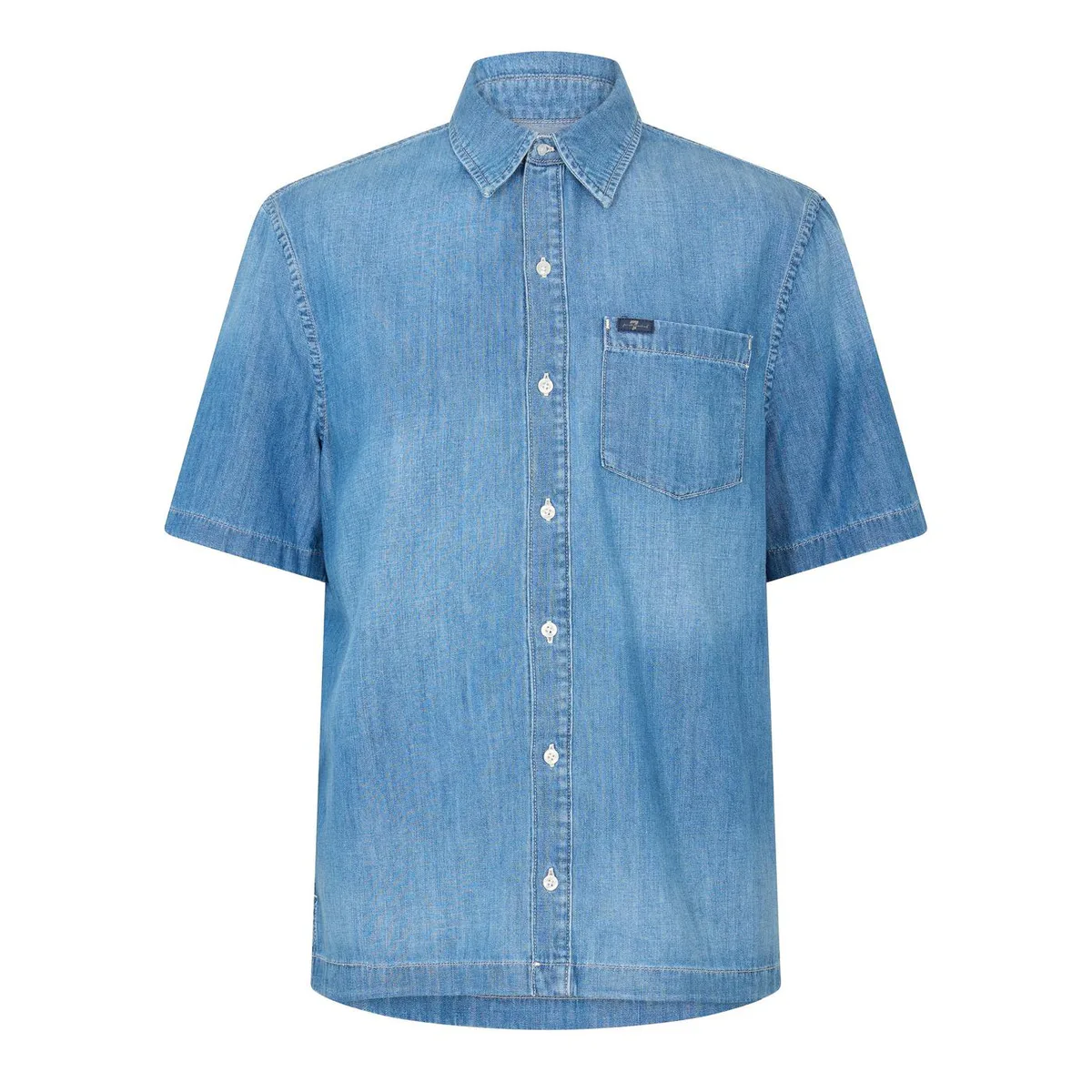 7 For All Mankind Men's Short Sleeve Plain Shirt