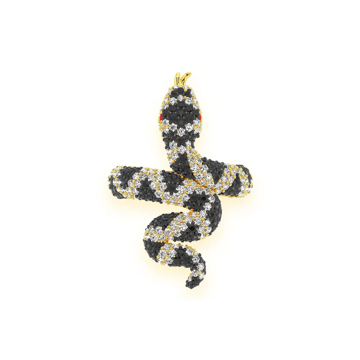 For Him Snake Diamond Ring in Black Diamond / Yellow Gold – Ring
