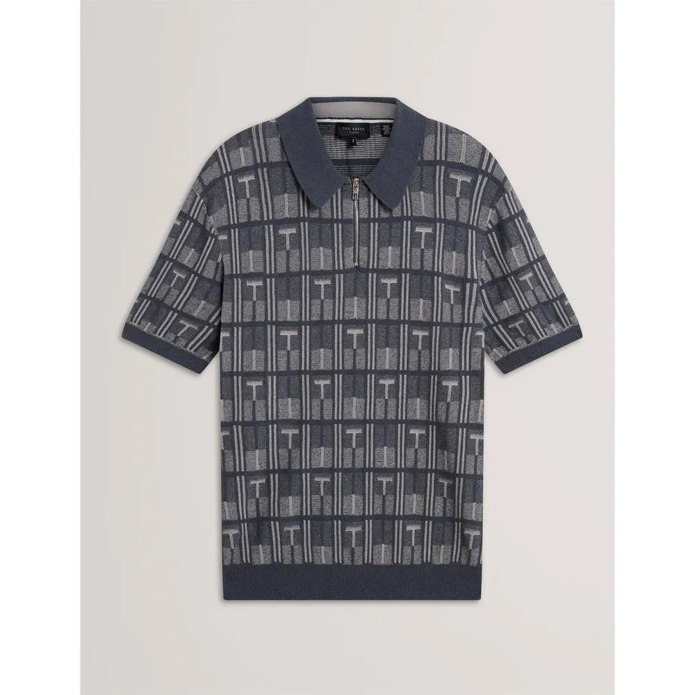 Ted Baker Men's Cotton Zip-Neck Short-Sleeve Polo