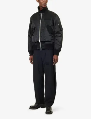 SACAI Suiting Barrel-Leg Wool-Blend Trousers detail 2