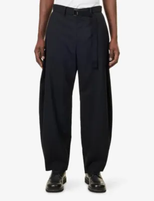 SACAI Suiting Barrel-Leg Wool-Blend Trousers detail 3