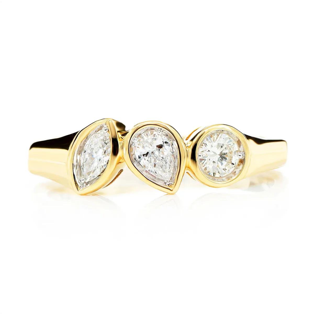For Him Multi-Shape Bezel Trio Diamond Band